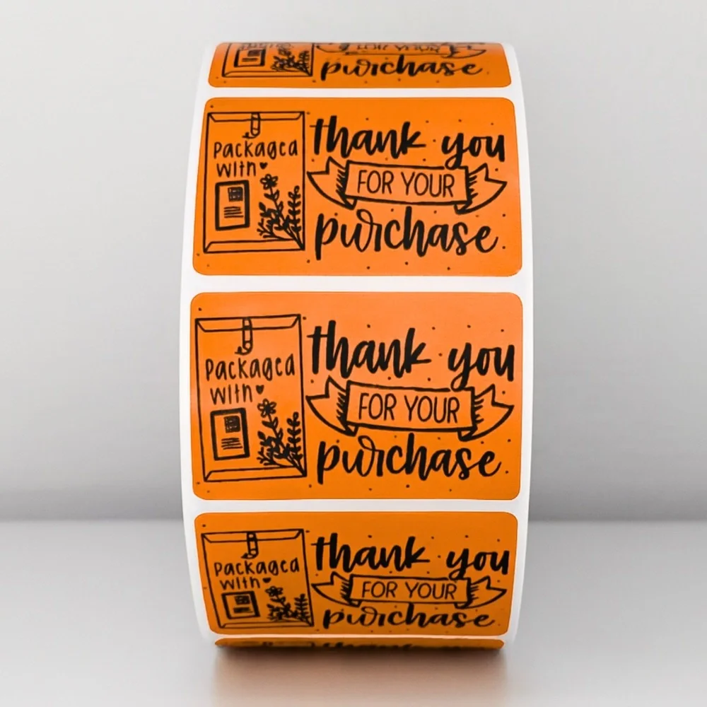 Thank You for Your Purchase Stickers | Packaged With Love | Cute Packaging